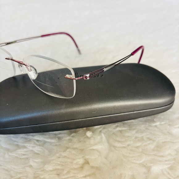 Silhouette Rimless Rose Gold/Burgundy 4299 40 6053 Eyeglasses Frame w/ Case - Picture 3 of 16